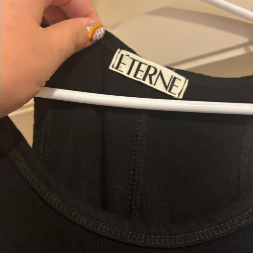 Black Tank dress maxi Eterne women’s size extra small - Picture 3 of 6